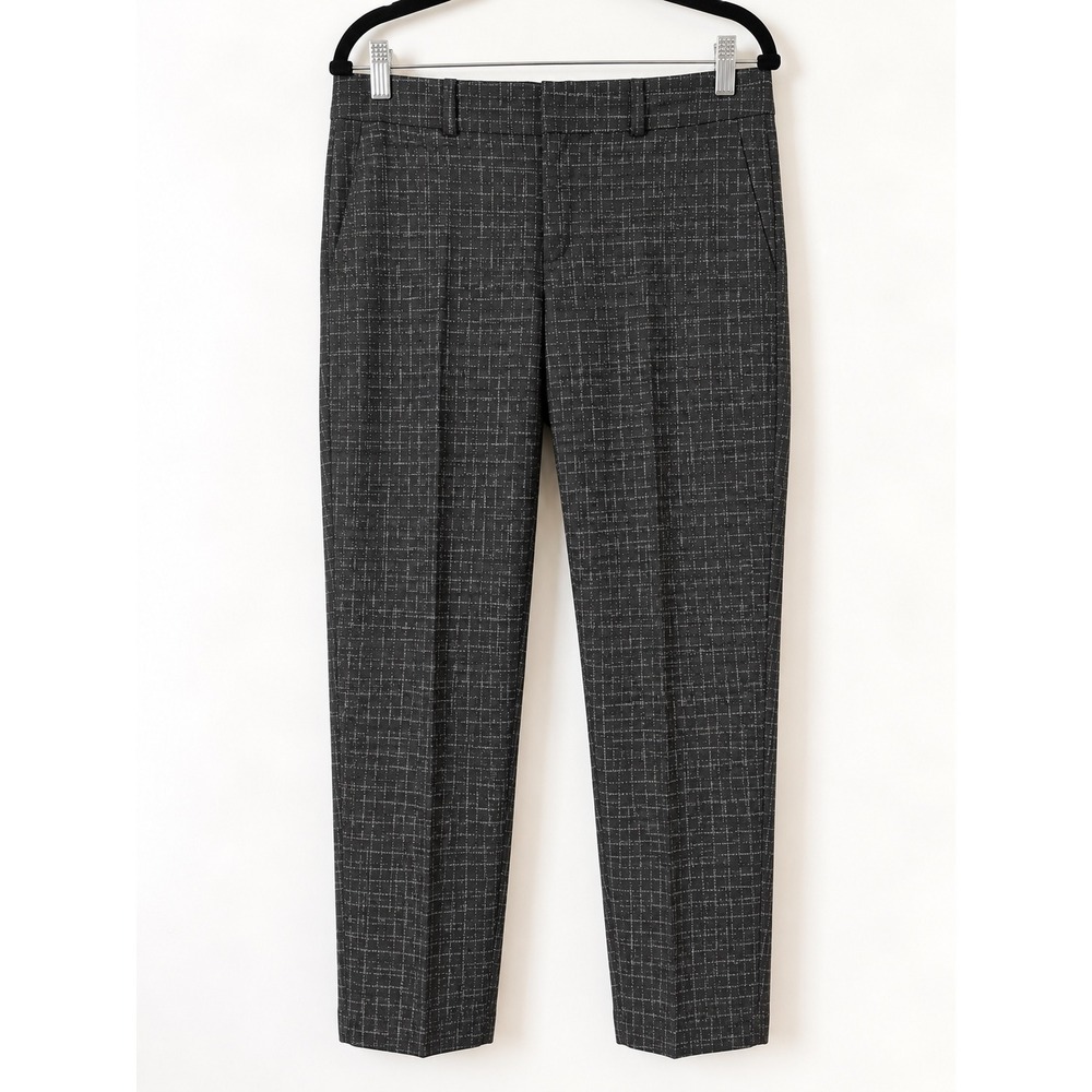 Banana Republic Sloan Pants Womens 6 Navy Grey Grid Career Office Corporatecore